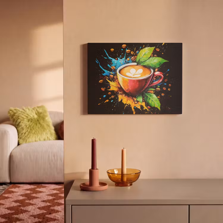 Akoestisch schilderij - Koffie - Graffiti - Drinken - Abstract — 2