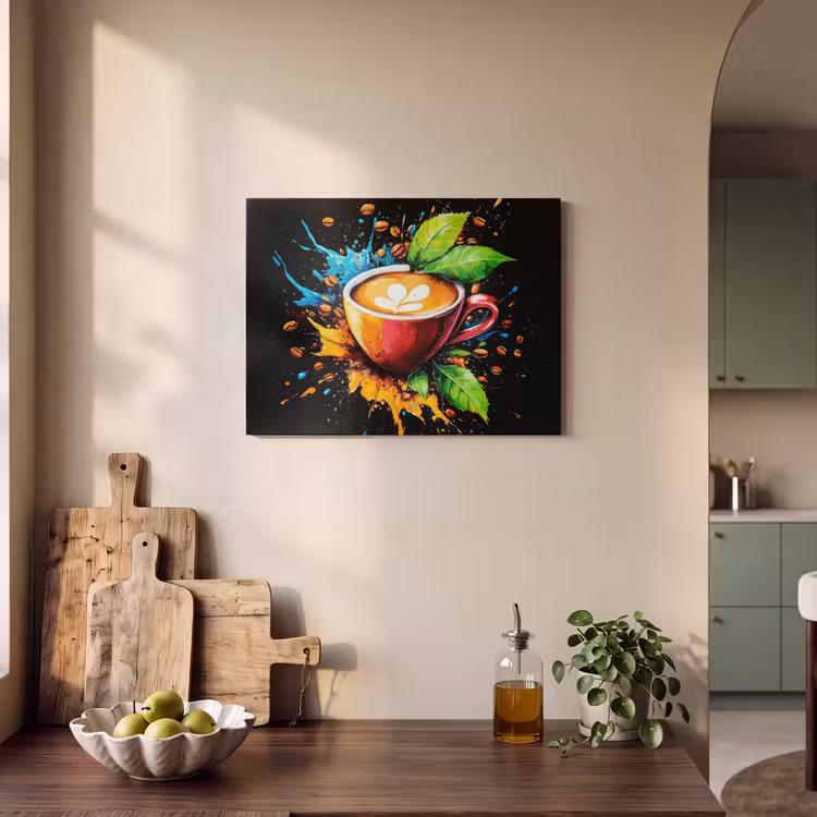 Akoestisch schilderij - Koffie - Graffiti - Drinken - Abstract — 3