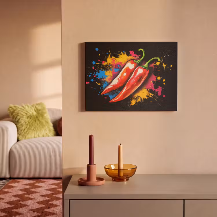 Akoestisch schilderij - Peper - Graffiti - Verf - Abstract - Modern - Kleurrijk — 2