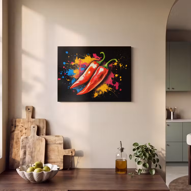 Akoestisch schilderij - Peper - Graffiti - Verf - Abstract - Modern - Kleurrijk — 3