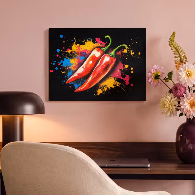Akoestisch schilderij - Peper - Graffiti - Verf - Abstract - Modern - Kleurrijk — 4