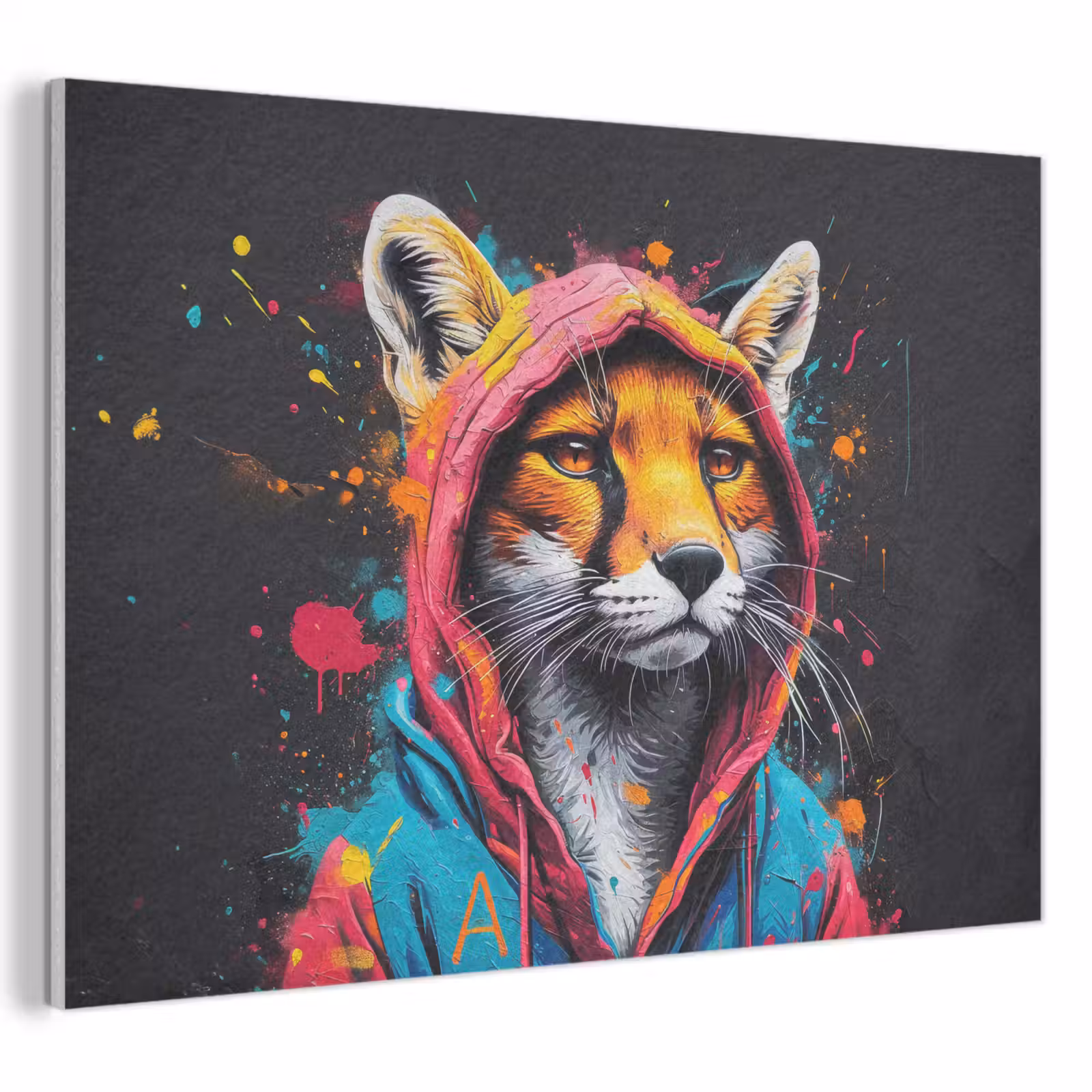 Akoestisch schilderij - Graffiti - Vos - Jas - Pop art — 1