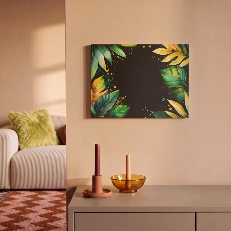 Akoestisch schilderij - Bladeren - Groen - Geel - Verf - Jungle — 2