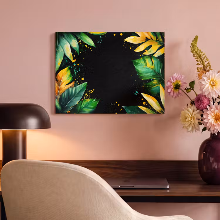 Akoestisch schilderij - Bladeren - Groen - Geel - Verf - Jungle — 4