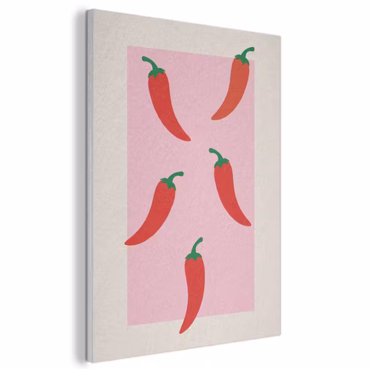 Akoestisch schilderij - Pepers - Rood - Illustratie — 1