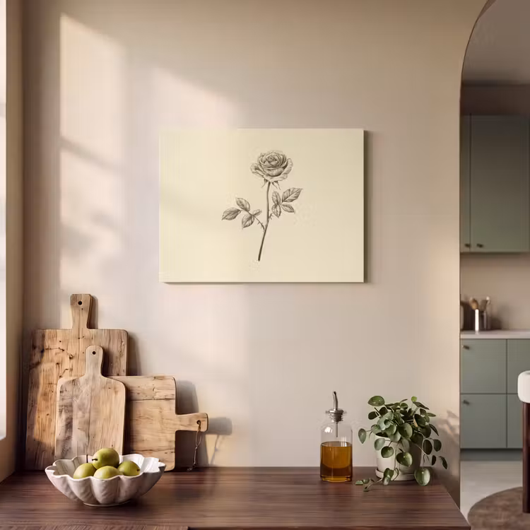 Akoestisch schilderij - Illustratie - Zwart - Roos — 3