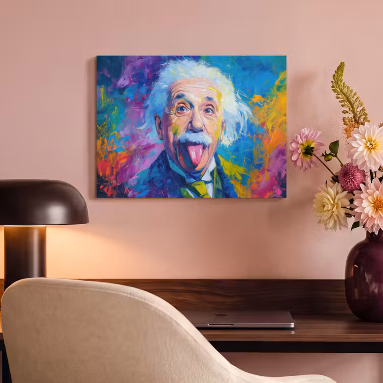 Akoestisch schilderij - Oude man - Expressief - Kleurrijk — 4