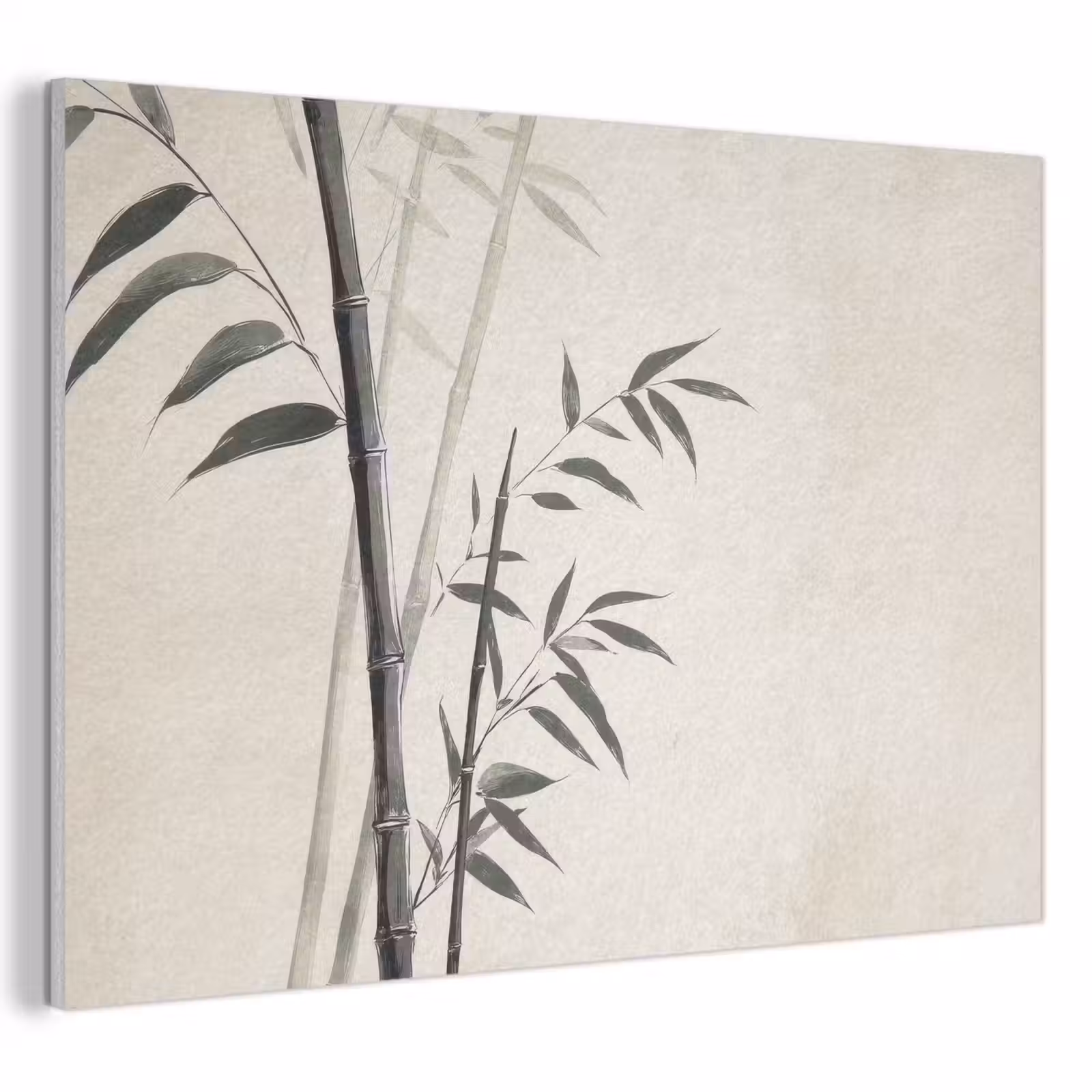 Akoestisch schilderij - Japandi - Bamboe - Beige — 1