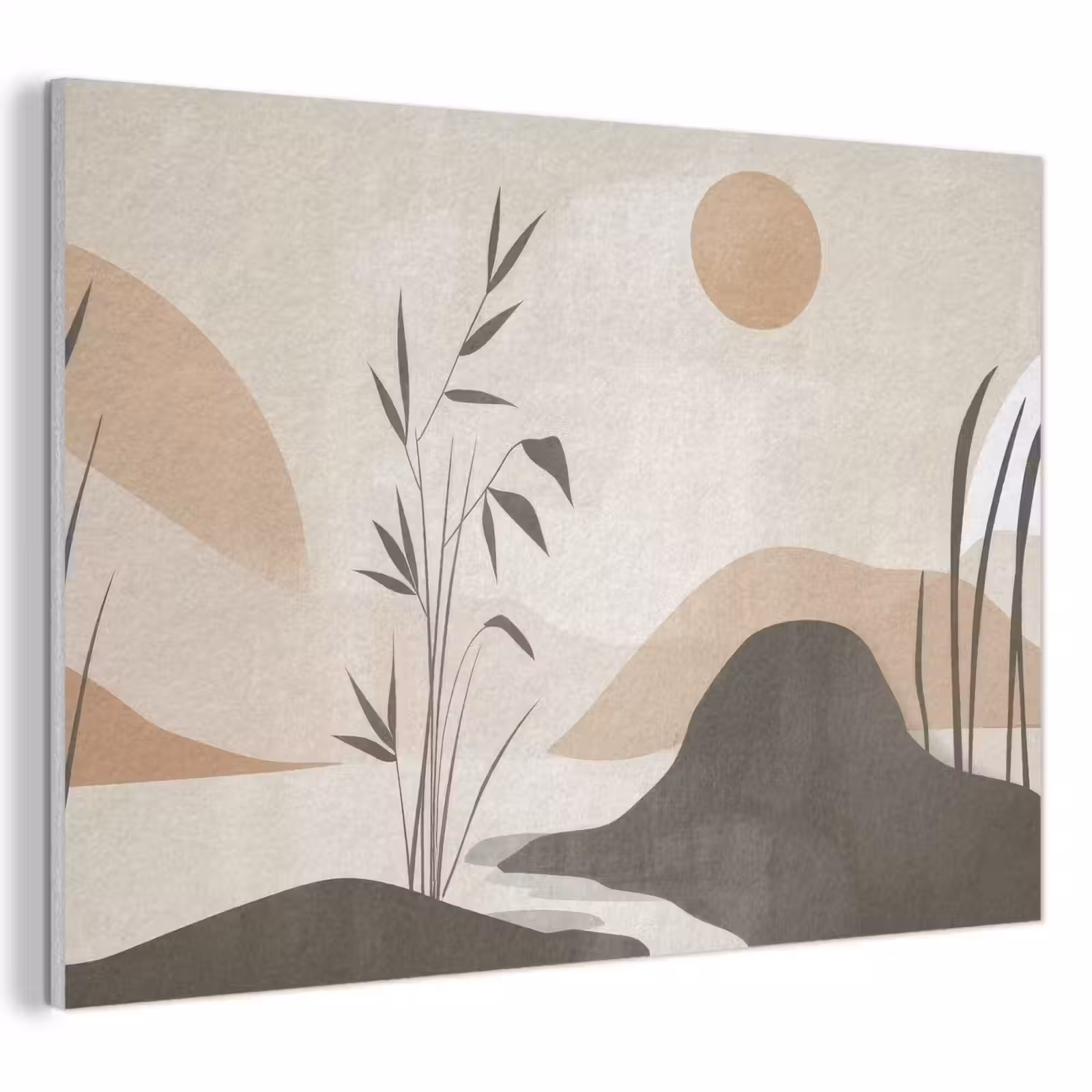 Akoestisch schilderij - Japandi - Landschap - Beige — 1