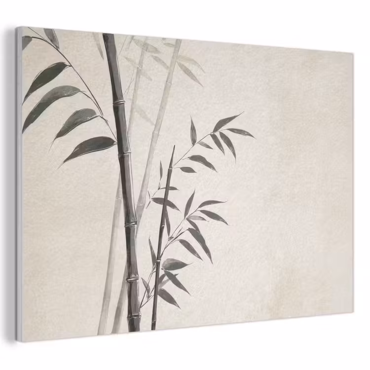 Akoestisch schilderij - Japandi - Bamboe - Beige — 1