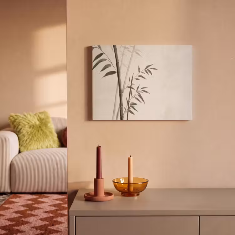 Akoestisch schilderij - Japandi - Bamboe - Beige — 2