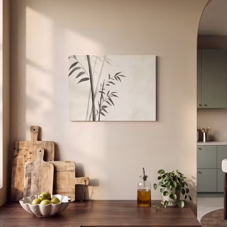 Akoestisch schilderij - Japandi - Bamboe - Beige — 3