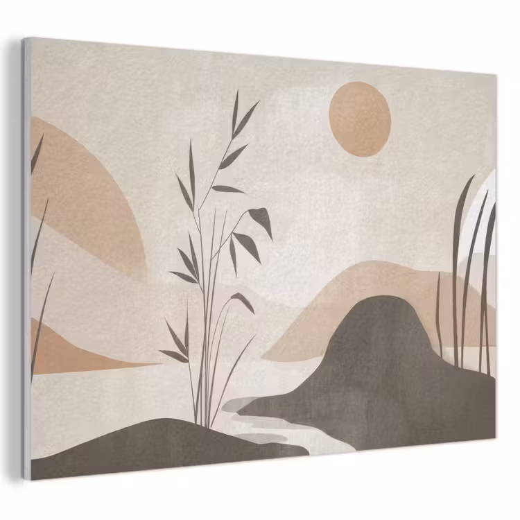Akoestisch schilderij - Japandi - Landschap - Beige — 1