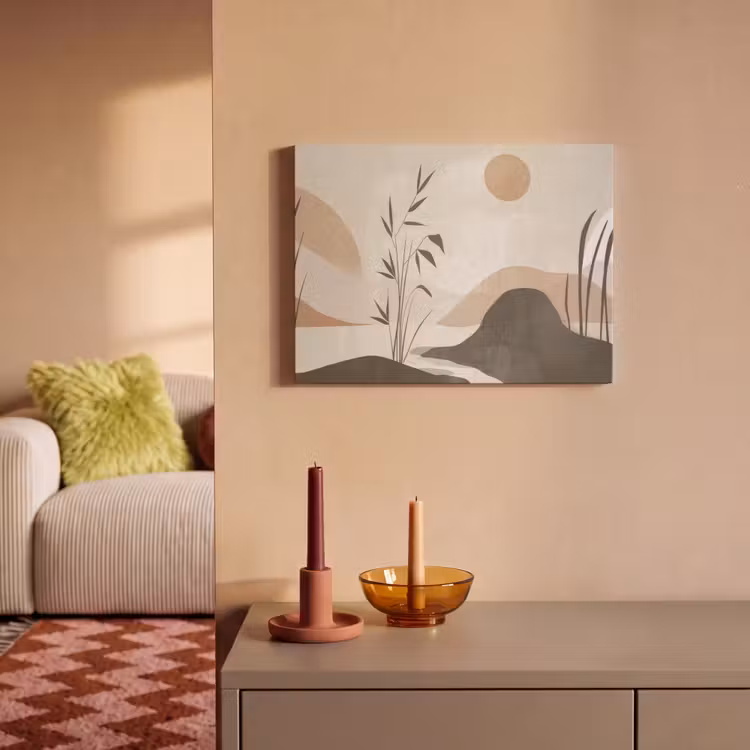 Akoestisch schilderij - Japandi - Landschap - Beige — 2