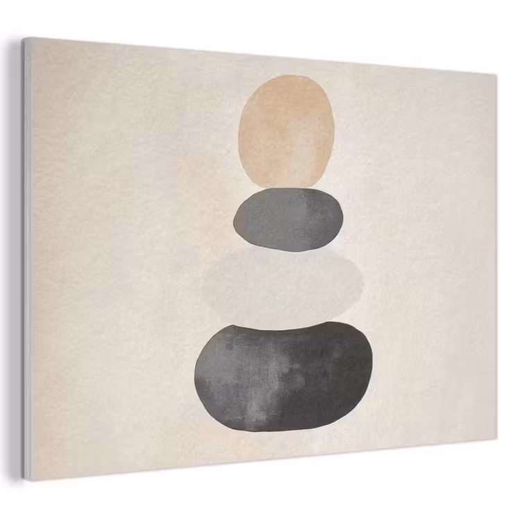 Akoestisch schilderij - Japandi - Wabi sabi - Beige — 1