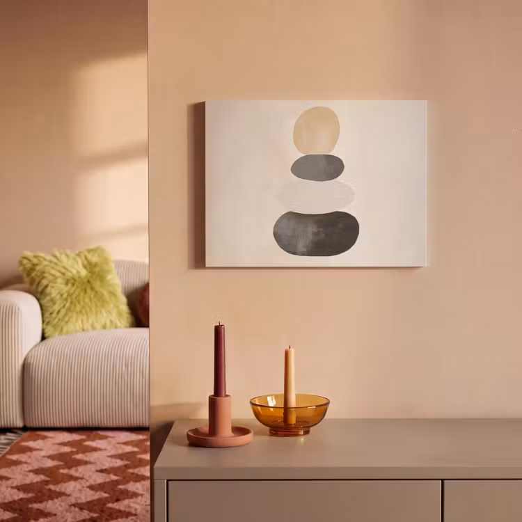 Akoestisch schilderij - Japandi - Wabi sabi - Beige — 2