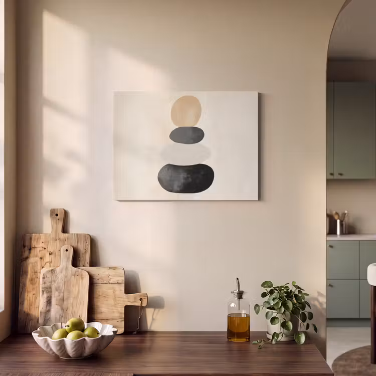 Akoestisch schilderij - Japandi - Wabi sabi - Beige — 3