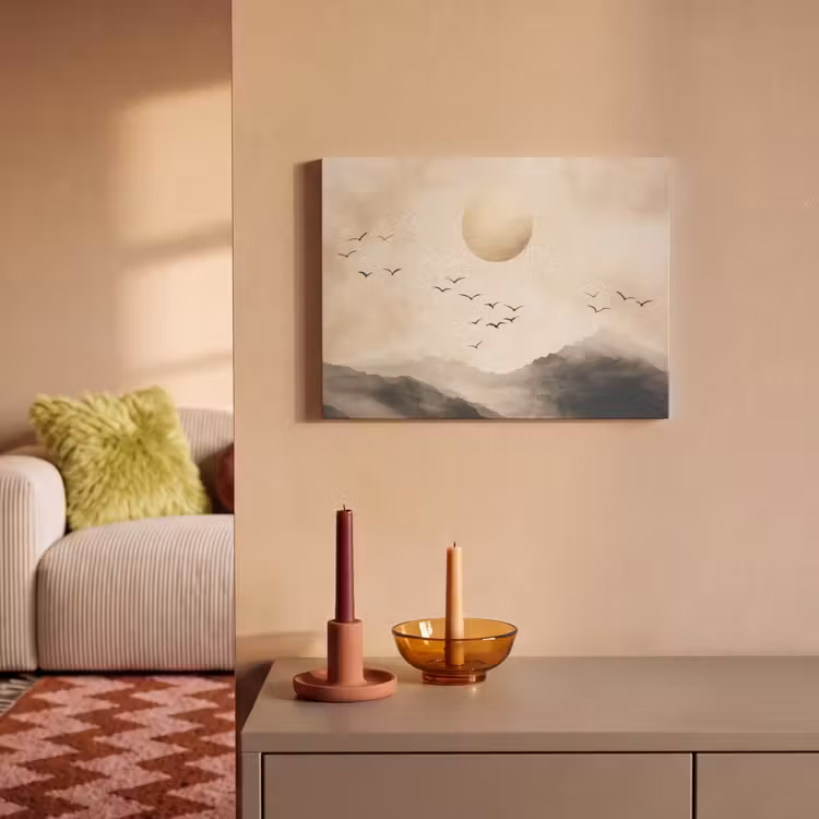 Akoestisch schilderij - Landschap - Japandi - vogel — 2