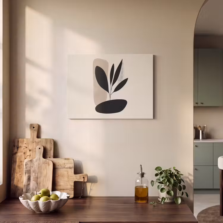 Akoestisch schilderij - Plant - Beige - Japandi — 3
