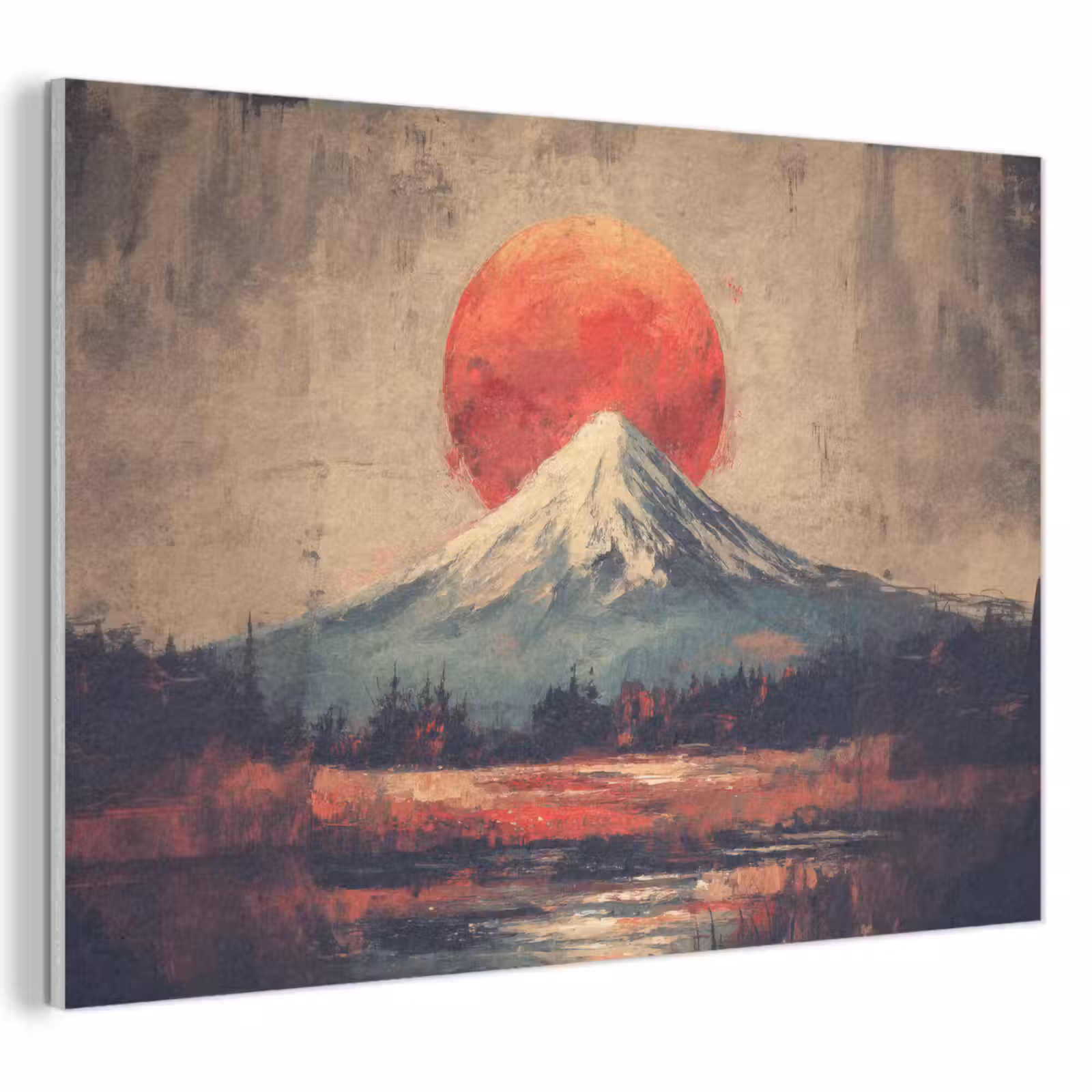 Akoestisch schilderij - Bergtop - Sneeuw - Zon — 1