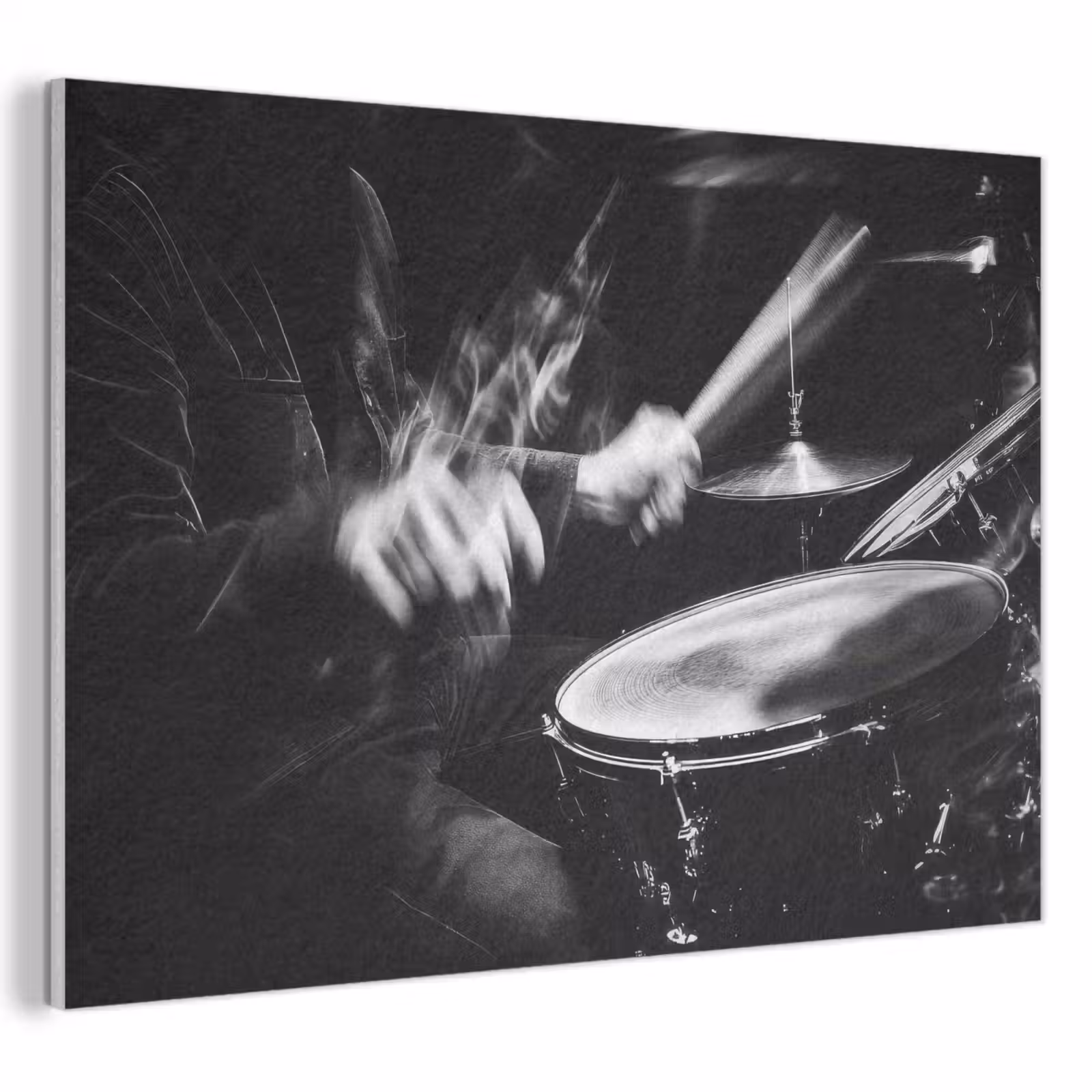 Akoestisch schilderij - Drummer - Zwart - Drumstel — 1