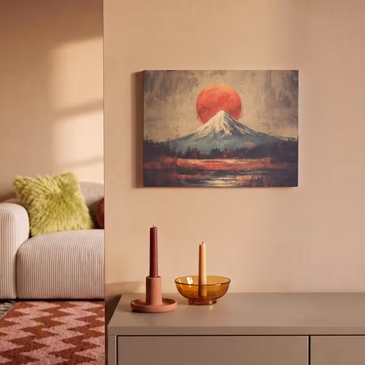 Akoestisch schilderij - Bergtop - Sneeuw - Zon — 2
