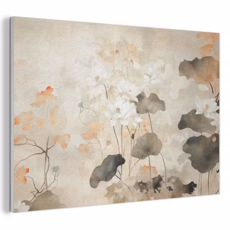 Akoestisch schilderij - Bloemen - Japandi - Wabi sabi — 1