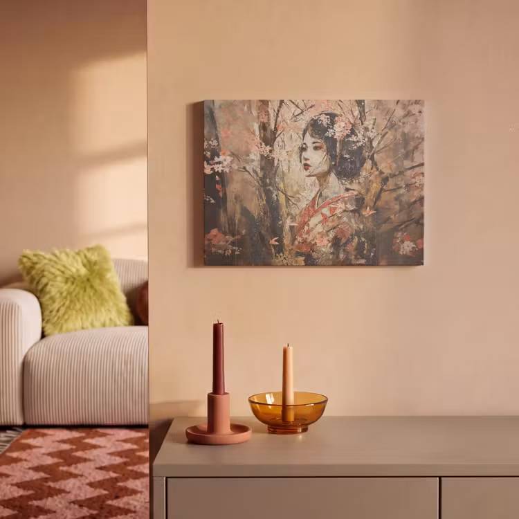 Akoestisch schilderij - Kimono - Vrouw - kersenbomen — 2