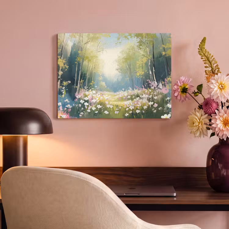 Akoestisch schilderij - Bos - Schilderstijl - Kleurrijk — 4