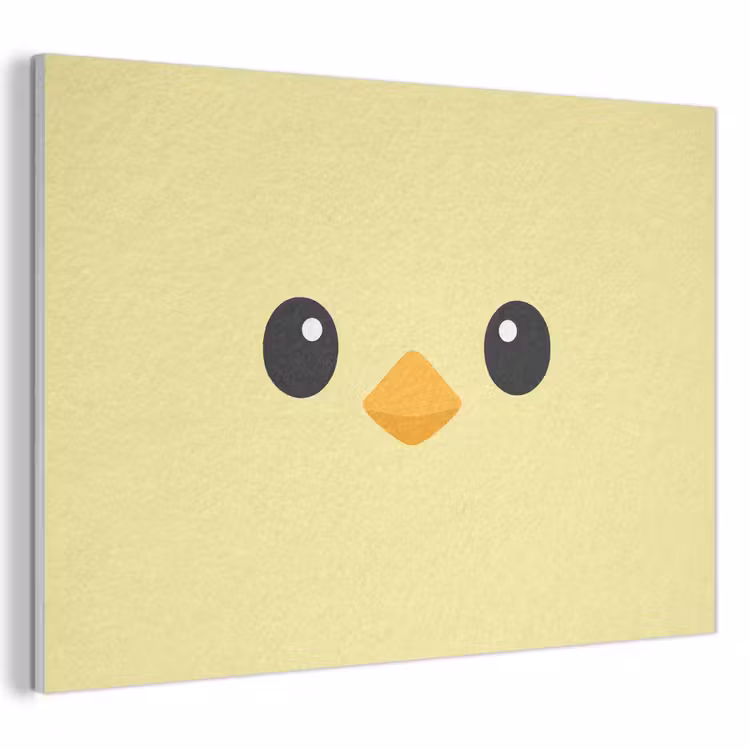 Akoestisch schilderij - Kuiken - Vrolijk - Geel - Minimalistisch — 1