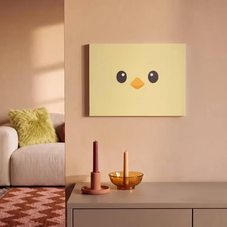 Akoestisch schilderij - Kuiken - Vrolijk - Geel - Minimalistisch — 2