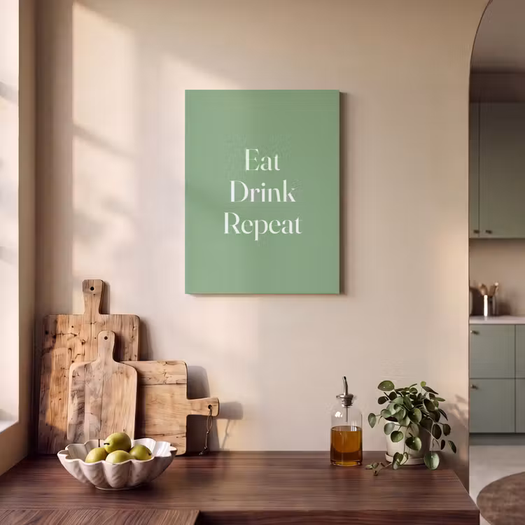 Akoestisch schilderij - Eten - Drinken - Tekst - Mintgroen — 3