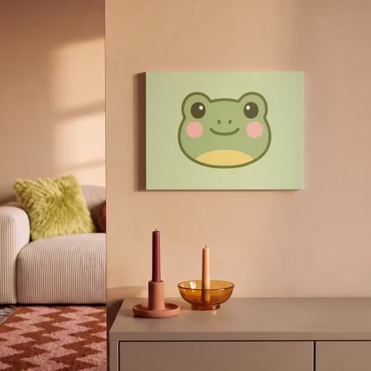Akoestisch schilderij - Kikker - Groen - Vriendelijkheid — 2