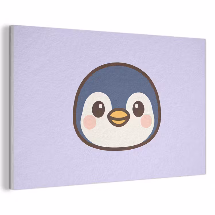 Akoestisch schilderij - Pinguïn - Paars - Schattig — 1