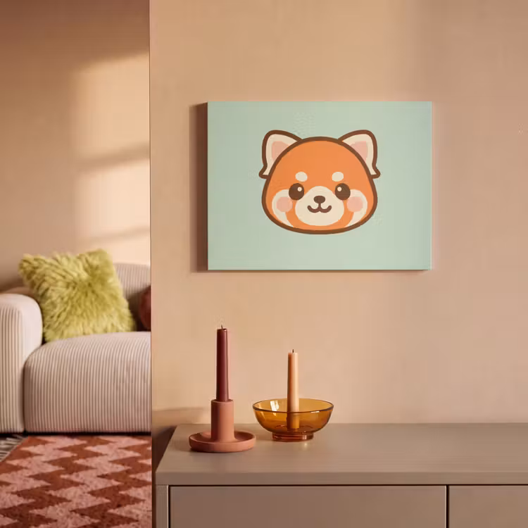 Akoestisch schilderij - Rode panda - Groen - Cartoon — 2