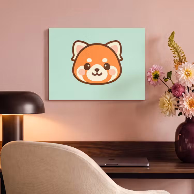 Akoestisch schilderij - Rode panda - Groen - Cartoon — 4