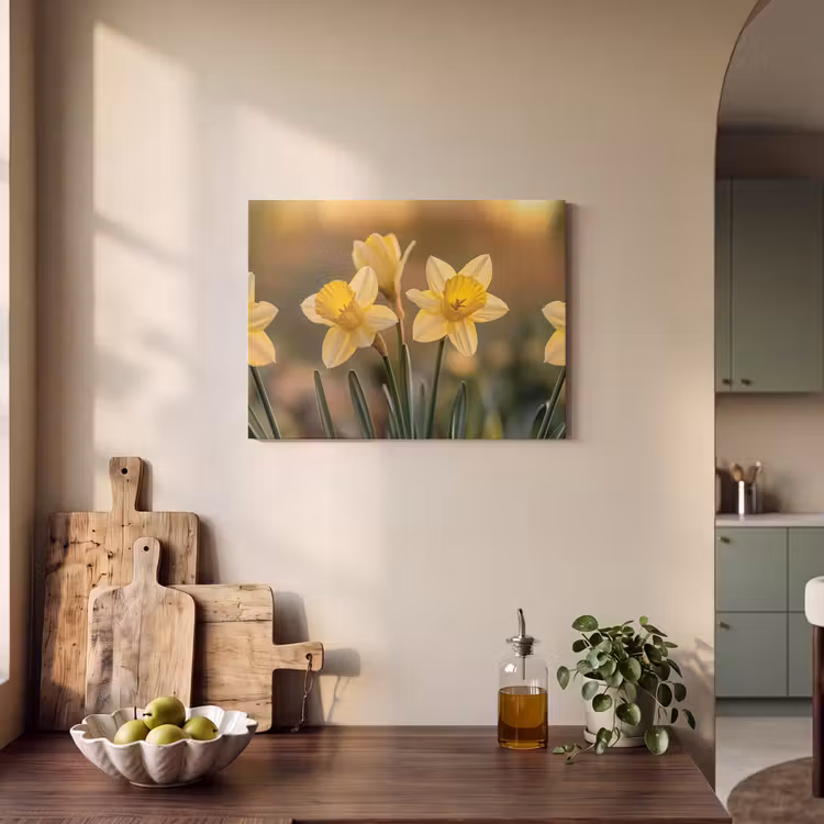 Akoestisch schilderij - Bloemen - Geel - Wazig — 3