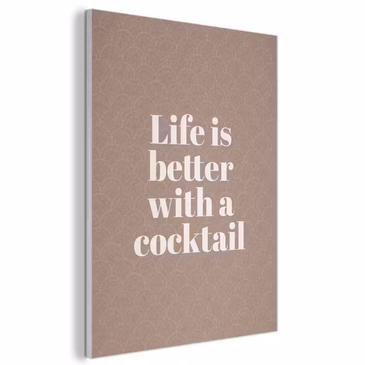 Akoestisch schilderij - Cocktail - Tekst - Patroon - Wit — 1
