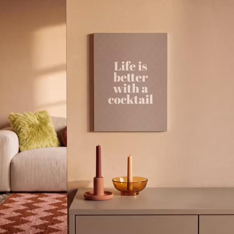 Akoestisch schilderij - Cocktail - Tekst - Patroon - Wit — 2