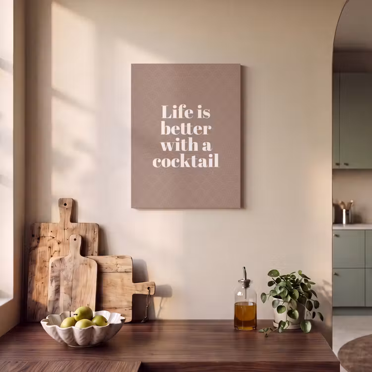 Akoestisch schilderij - Cocktail - Tekst - Patroon - Wit — 3