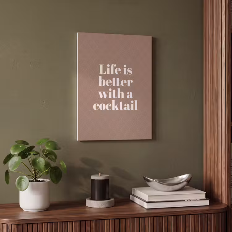 Akoestisch schilderij - Cocktail - Tekst - Patroon - Wit — 4