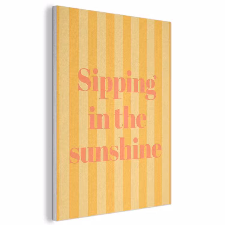 Akoestisch schilderij - Gestreept - Geel - Sunshine - Letters — 1
