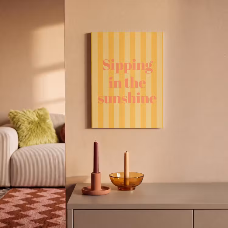 Akoestisch schilderij - Gestreept - Geel - Sunshine - Letters — 2