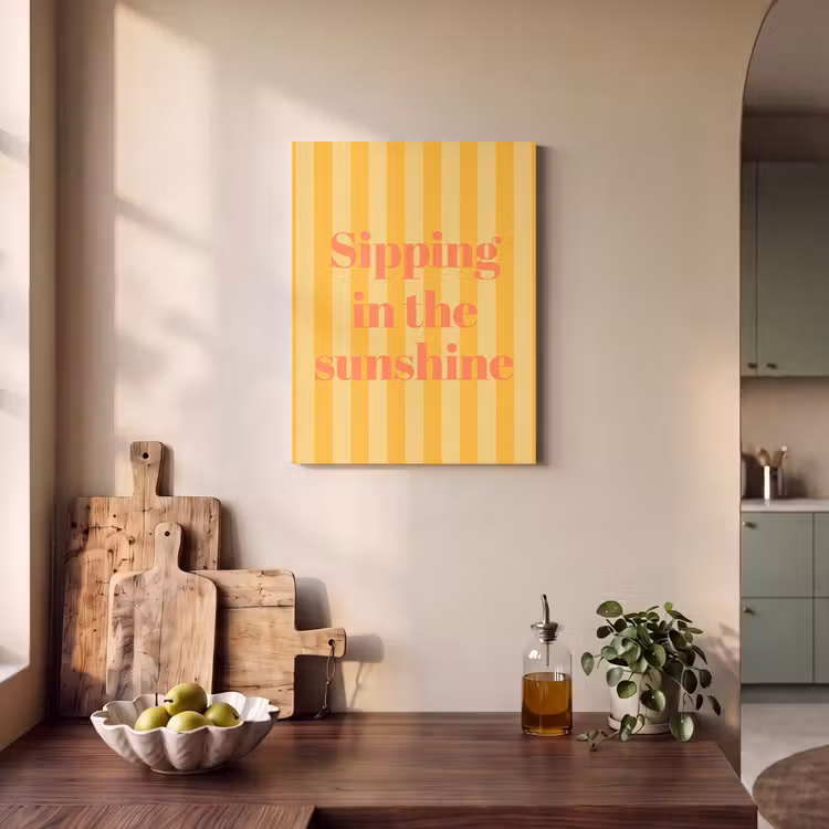 Akoestisch schilderij - Gestreept - Geel - Sunshine - Letters — 3