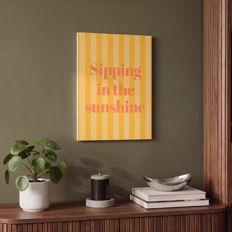 Akoestisch schilderij - Gestreept - Geel - Sunshine - Letters — 4