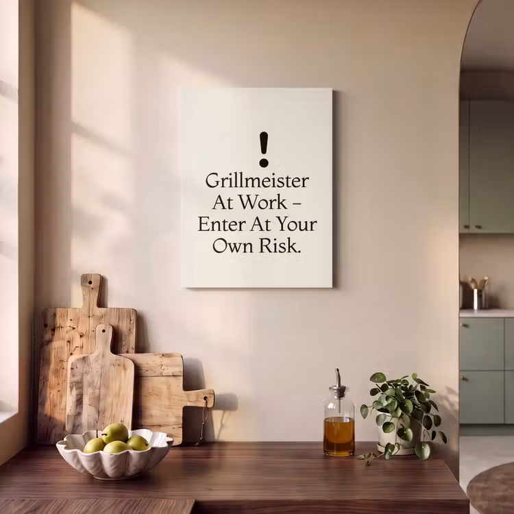 Akoestisch schilderij - Grill - Uitroepteken - Zwart - Tekst — 3