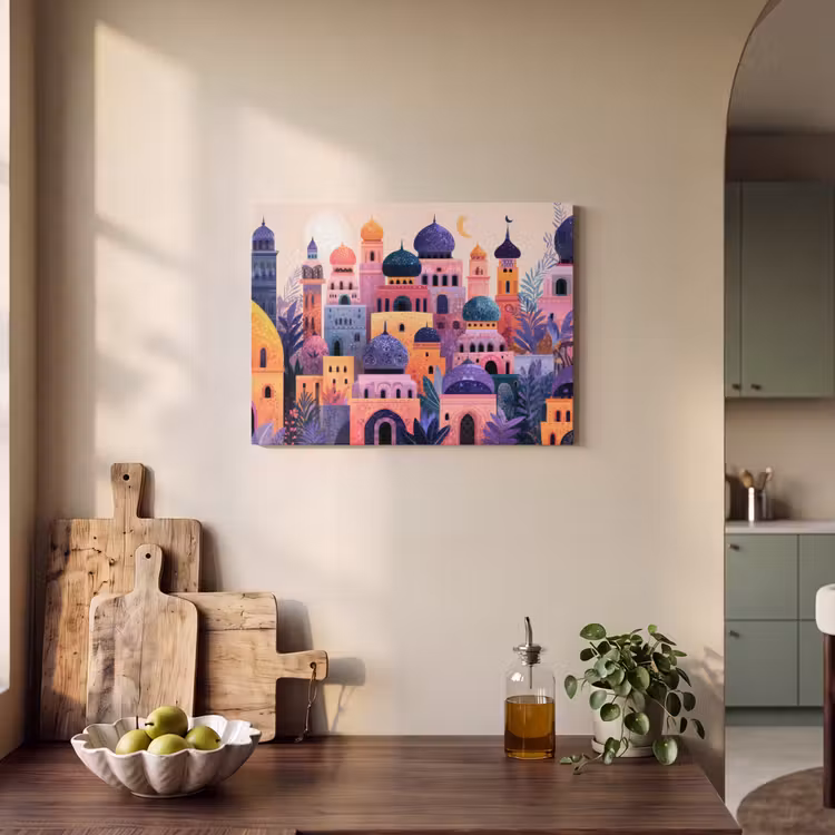 Akoestisch schilderij - Kleurrijke stad - Zon - Islamitisch — 3