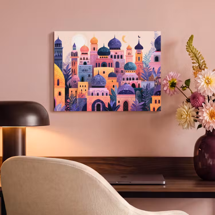 Akoestisch schilderij - Kleurrijke stad - Zon - Islamitisch — 4