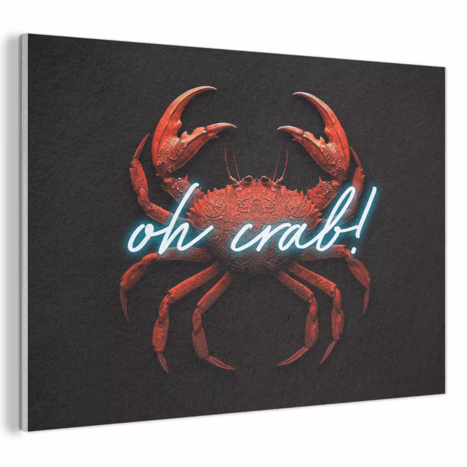 Akoestisch schilderij - Krab - Rood - Neon - Quote — 1