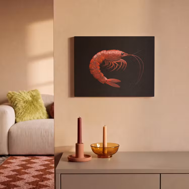 Akoestisch schilderij - Garnaal - Rood - Dieren — 2